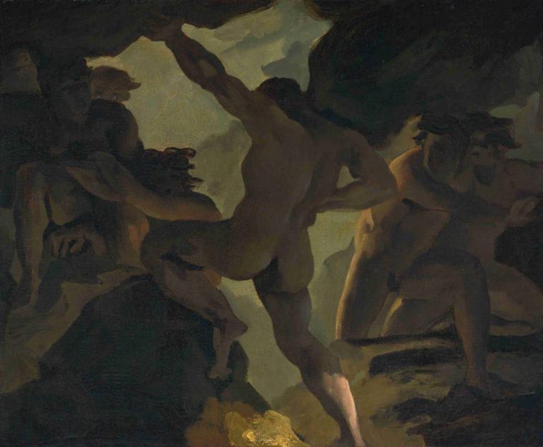 Épisode De La Guerre Des Titans,Aflevering van de oorlog van de titanen,Théodore Géricault,Olieverf,Olieverf