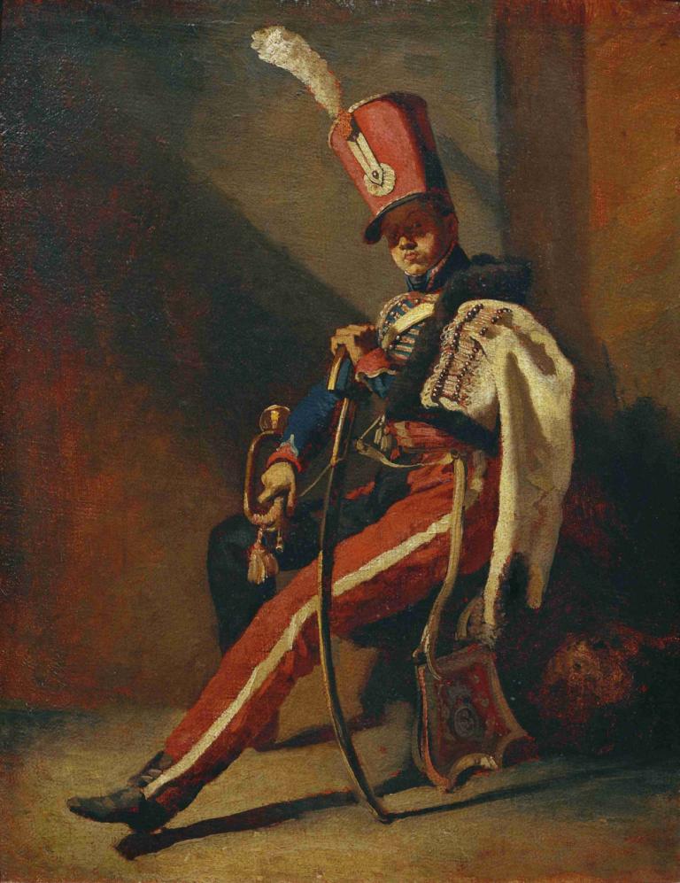 Der Trompeter der Orleans-Husaren,Trompetisten til Orleans Hussars,Théodore Géricault,Theodore Gericault