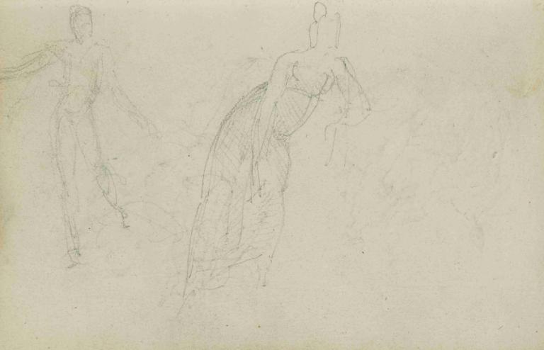 Figure studies,Slikovne študije,Théodore Géricault,Skica,Skica, enobarvno, skica, 1 dekle