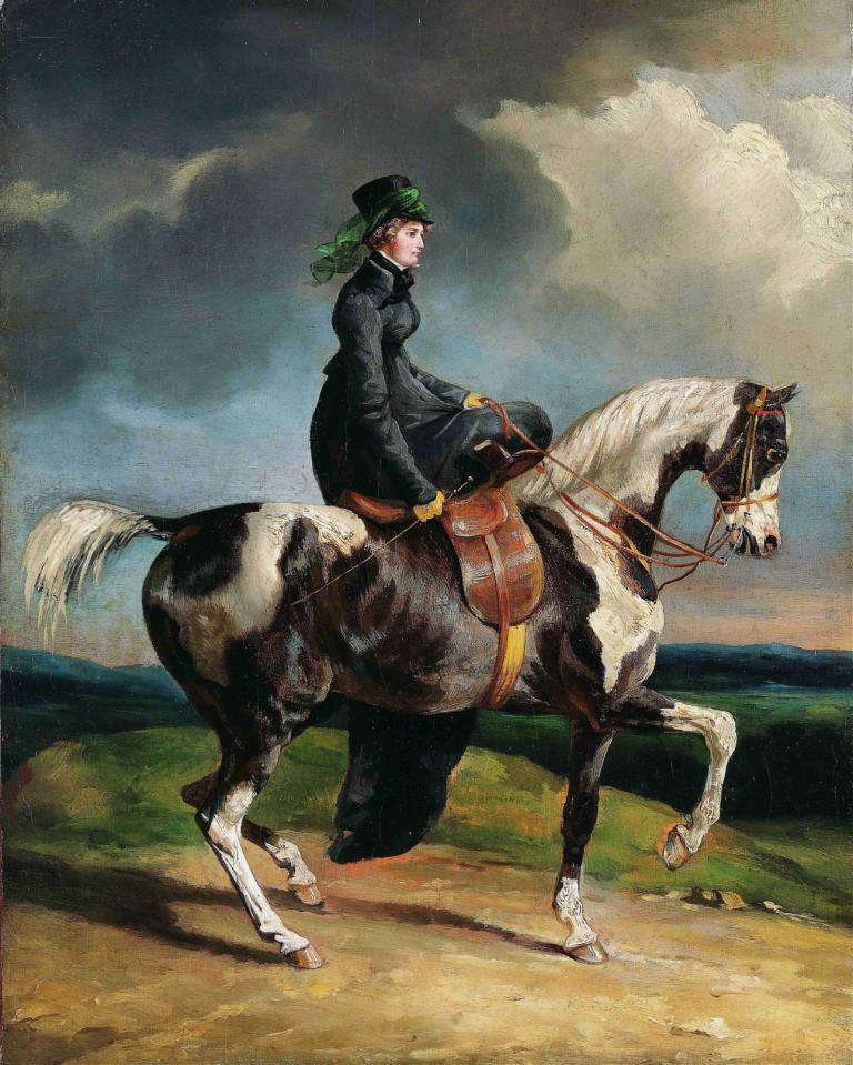 Horsewoman,Nữ kỵ sĩ.,Théodore Géricault,- Ý tôi là, thưa sếp.,Tranh sơn dầu,Tranh sơn dầu, cưỡi, 1 cô gái