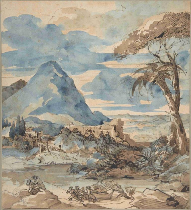 Landscape with Fishermen,Có cảnh quan của ngư dân.,Théodore Géricault,- Ý tôi là, thưa sếp.,Tranh sơn dầu