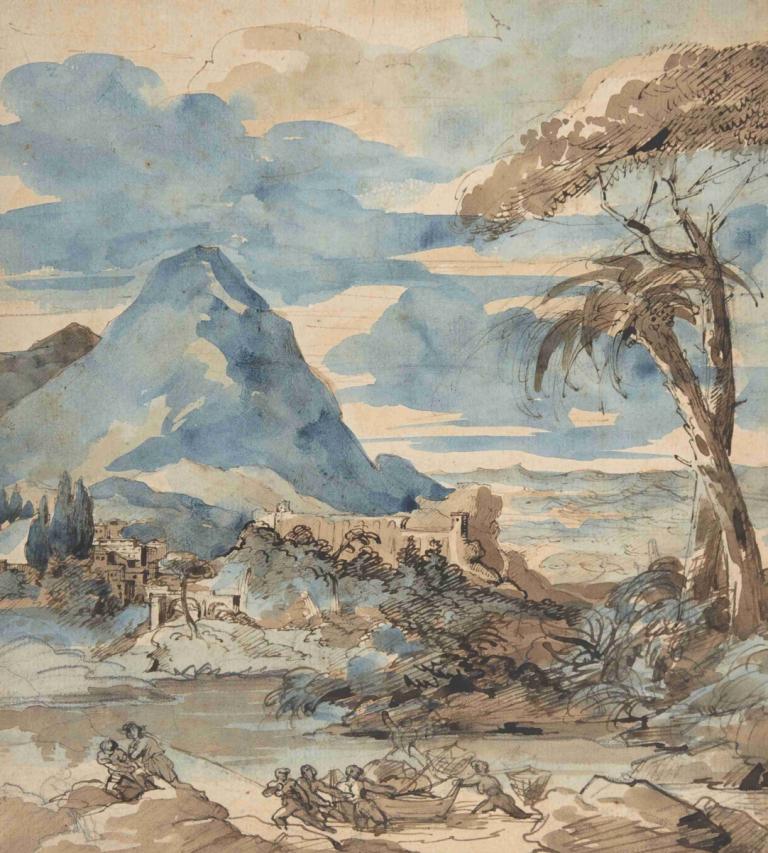 Landscape with Fishermen,Có cảnh quan của ngư dân.,Théodore Géricault,- Ý tôi là, thưa sếp.,Tranh sơn dầu