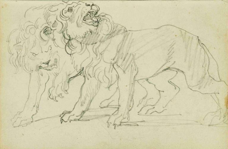 Pair of lions,Một đôi sư tử.,Théodore Géricault,- Ý tôi là, thưa sếp.,Phác thảo,Phác thảo, không có con người