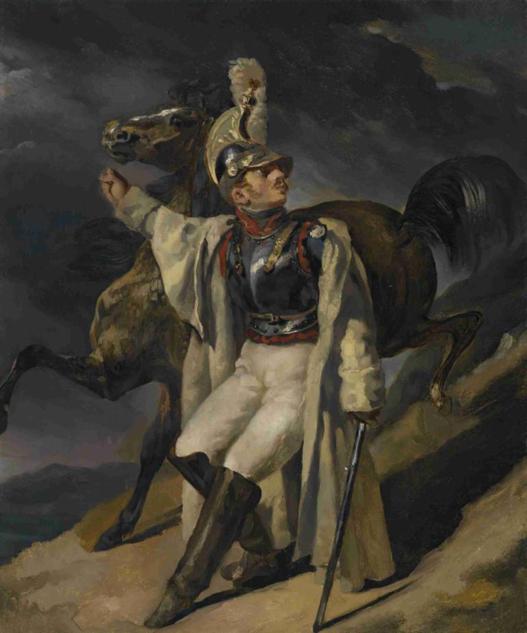 The Wounded Cuirassier, Study (Le Cuirassier Blessé Quittant Le Feu, Esquisse),Théodore Géricault