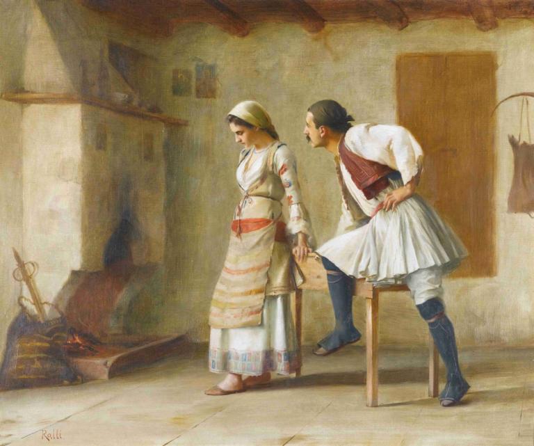 Flirtation,Coqueteo,Theodoros Ralli,Pintura al óleo,Pintura al óleo, parodia de bellas artes, parodia, botas