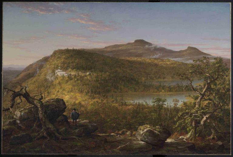 A View of the Two Lakes and Mountain House, Catskill Mountains, Morning,Thomas Cole,Oil Painting,Oil Painting