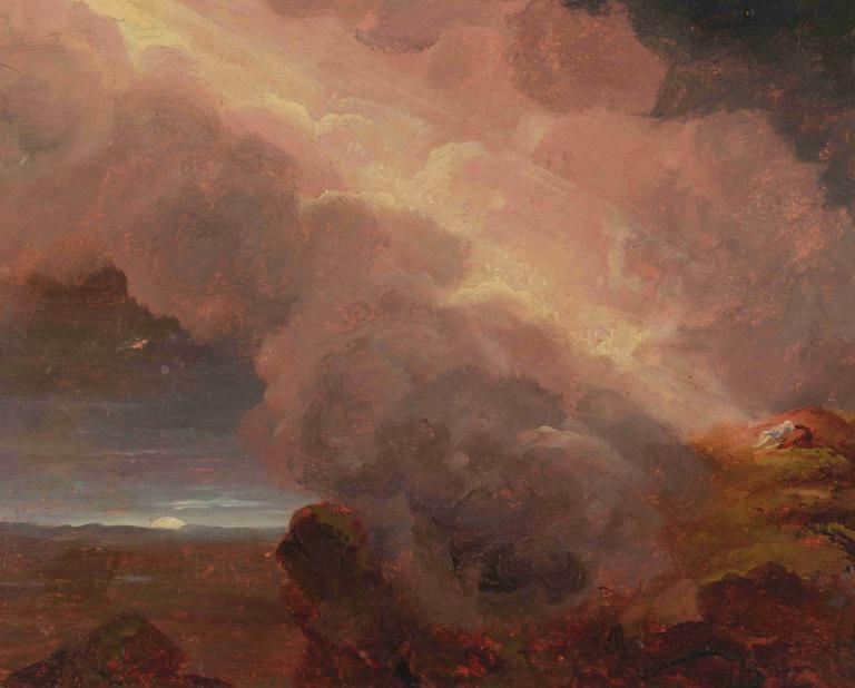 Clouds On The Mountaintop,Thomas Cole,Oil Painting,Oil Painting, scenery, no humans, cloud, outdoors, sky