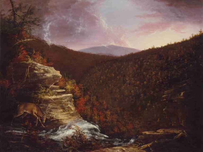 From the Top of Kaaterskill Falls,Vom Gipfel der Kaaterskill Falls,Thomas Cole,Ölgemälde,Ölgemälde