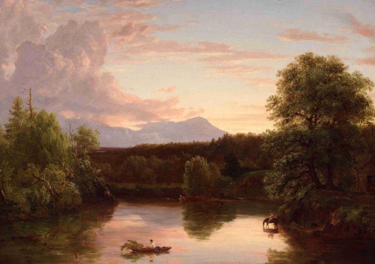 North Mountain and Catskill Creek,North Mountain et Catskill Creek,Thomas Cole,Peinture à l'huile