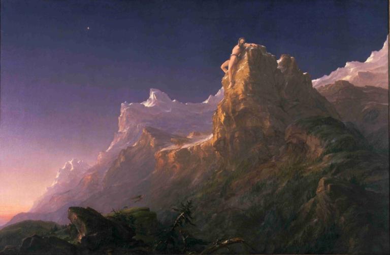 Prometheus Bound,Thomas Cole,Peinture à l'huile,Peinture à l'huile, paysage, en plein air, ciel, montagne