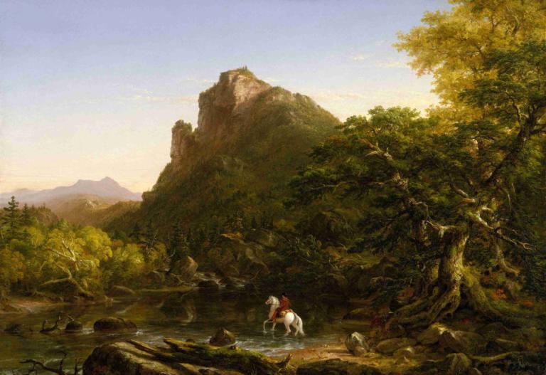 The Mountain Ford,Le Mountain Ford,Thomas Cole,Peinture à l'huile,Peinture à l'huile, paysage, en plein air