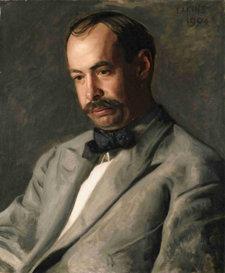 Charles Percival Buck,Thomas Eakins,Obraz olejny,Obraz olejny, 1chłopiec, solo, męskie skupienie, zarost