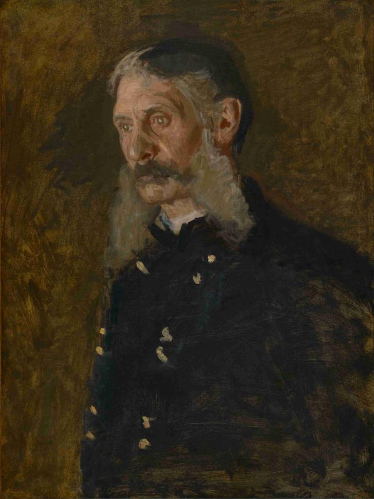 Edward Burd Grubb, Jr.,Thomas Eakins,Oil Painting,Oil Painting, 1boy, male focus, solo, facial hair, beard