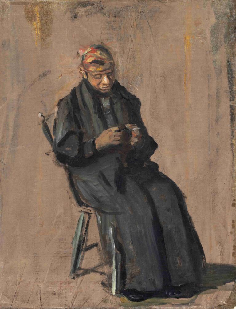 The Chaperone,Chaperone,Thomas Eakins,Oljemålning,Oljemålning, 1 pojke, solo, manligt fokus, Sammanträde