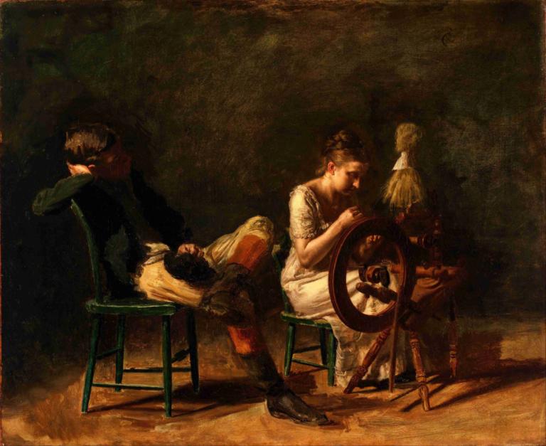 The Courtship,De verkering,Thomas Eakins,Olieverf,Olieverf, parodie op beeldende kunst, zitten