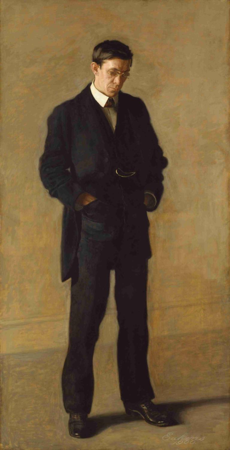 The Thinker; Portrait of Louis N. Kenton,Tänkaren; Porträtt av Louis N. Kenton,Thomas Eakins,Oljemålning