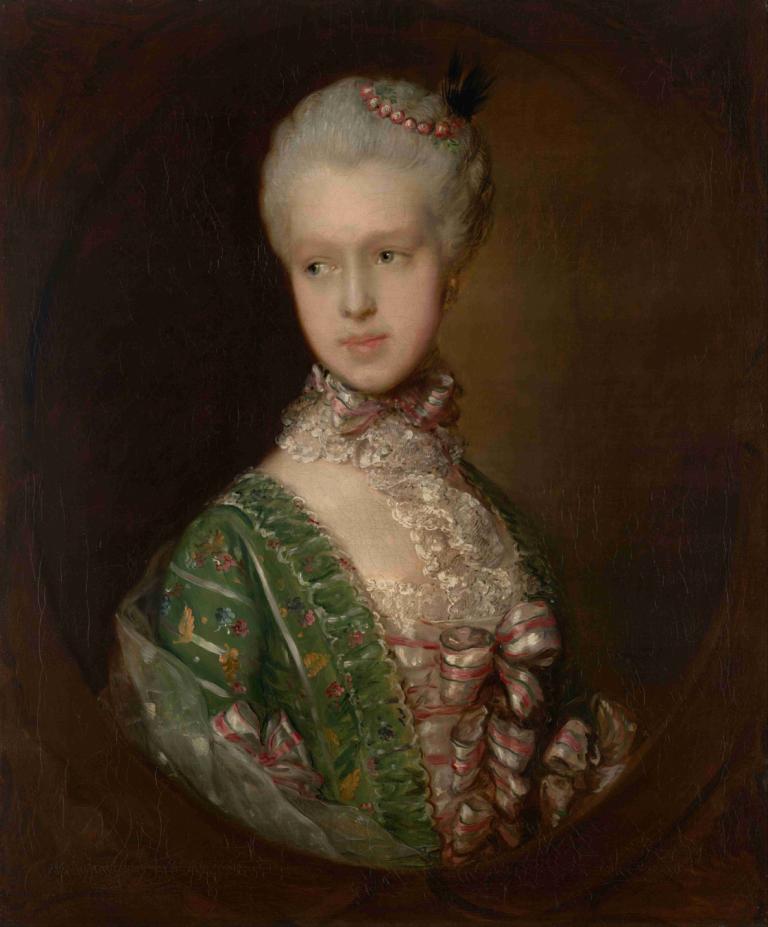 Elizabeth Wrottesley, later Duchess of Grafton,Thomas Gainsborough,Oil Painting,Oil Painting, 1girl, solo