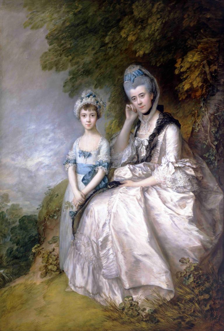 Hester, Countess of Sussex, and Her Daughter, Lady Barbara Yelverton,Thomas Gainsborough,Oil Painting