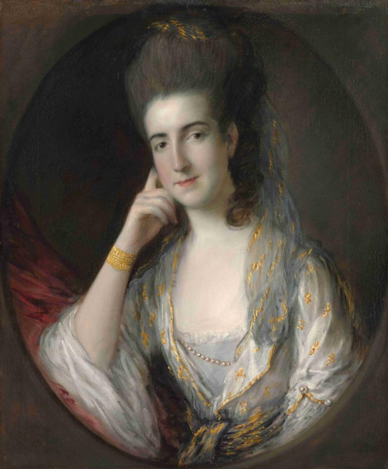 Portrait of Mary Wise,메리 와이즈의 초상화,Thomas Gainsborough,토마스 게인즈버러,오일 페인팅,오일 페인팅, 여자 1명, 독주, 보석류, 팔찌, 현실적인, 상체