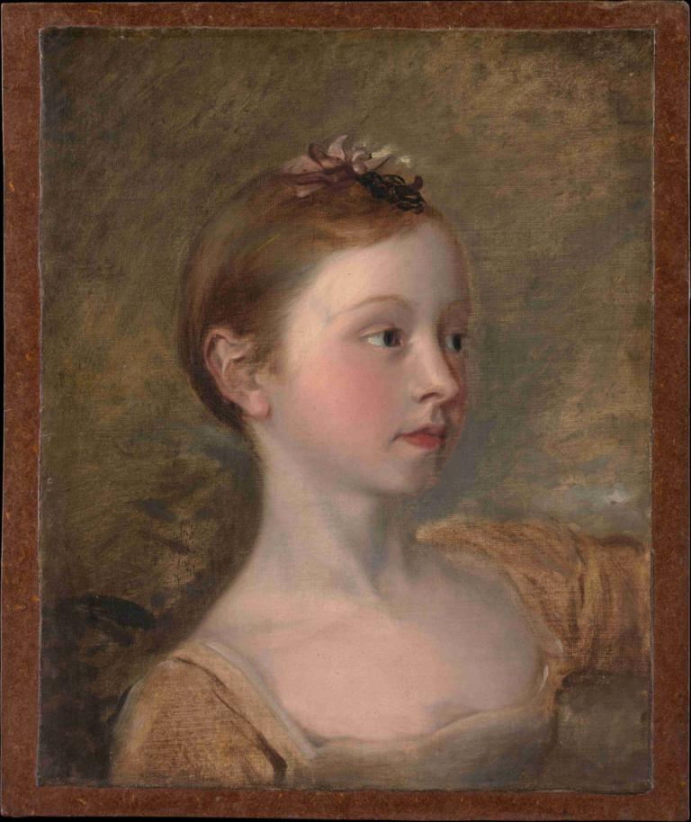 The Painter's Daughter Mary,Putri Pelukis Maria,Thomas Gainsborough,Lukisan cat minyak,Lukisan cat minyak