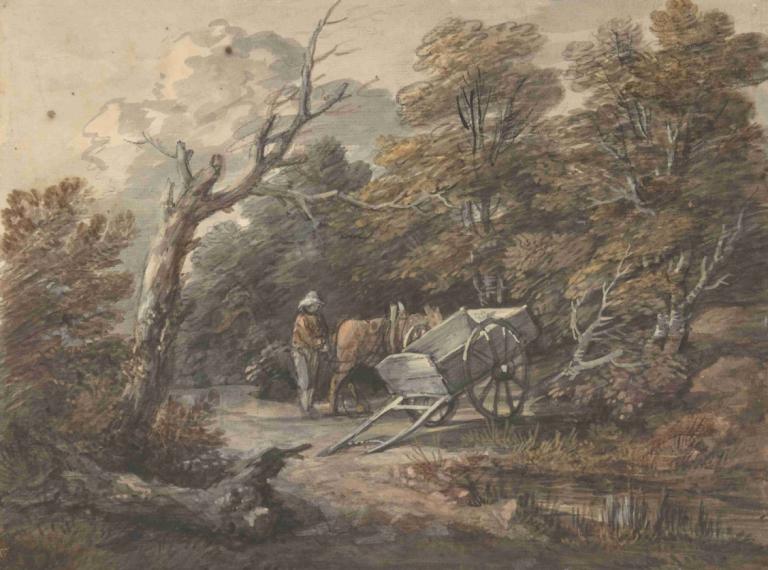 Woodland Scene with a Peasant, a Horse, and a Cart,농부, 말, 수레가 있는 숲 속 장면,Thomas Gainsborough,토마스 게인즈버러,오일 페인팅