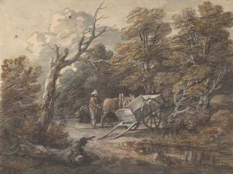 Woodland Scene with a Peasant, a Horse, and a Cart,농부, 말, 수레가 있는 숲 속 장면,Thomas Gainsborough,토마스 게인즈버러,오일 페인팅