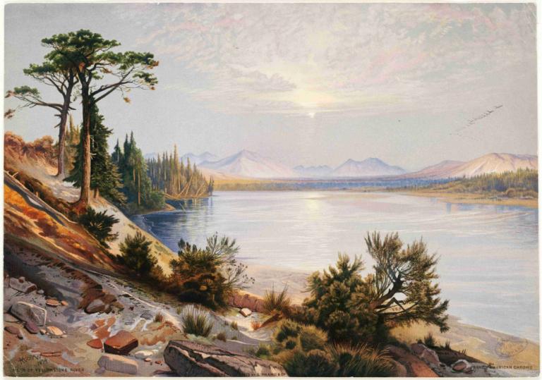 Head of Yellowstone River,Κεφαλή του ποταμού Yellowstone,Thomas Moran,Ελαιογραφία,Ελαιογραφία, όχι ανθρώπους