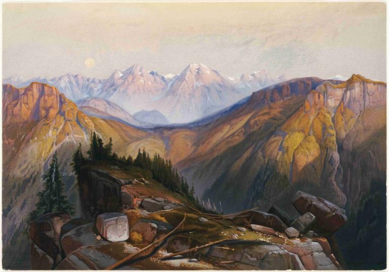 Lower Yellowstone Range,Thomas Moran,Ελαιογραφία,Ελαιογραφία, τοπίο, βουνό, όχι ανθρώπους, σε εξωτερικό χώρο