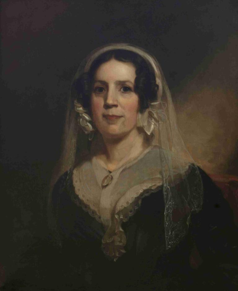 Catherine Fuller Potter,,Thomas Sully,Oliemaleri,Oliemaleri, 1 pige, solo, sort hår, kunstparodi, realistisk