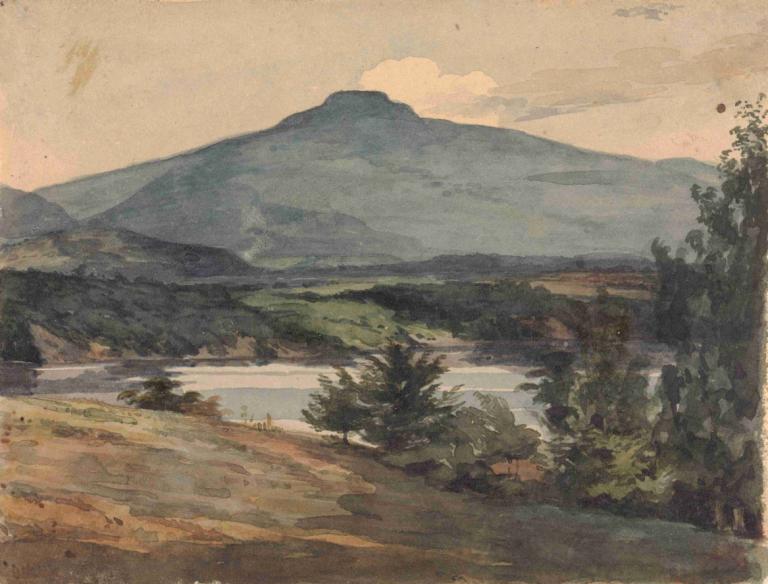 Catskill - from J R Livingstons. TS,Thomas Sully,Oil Painting,Oil Painting, no humans, scenery, outdoors