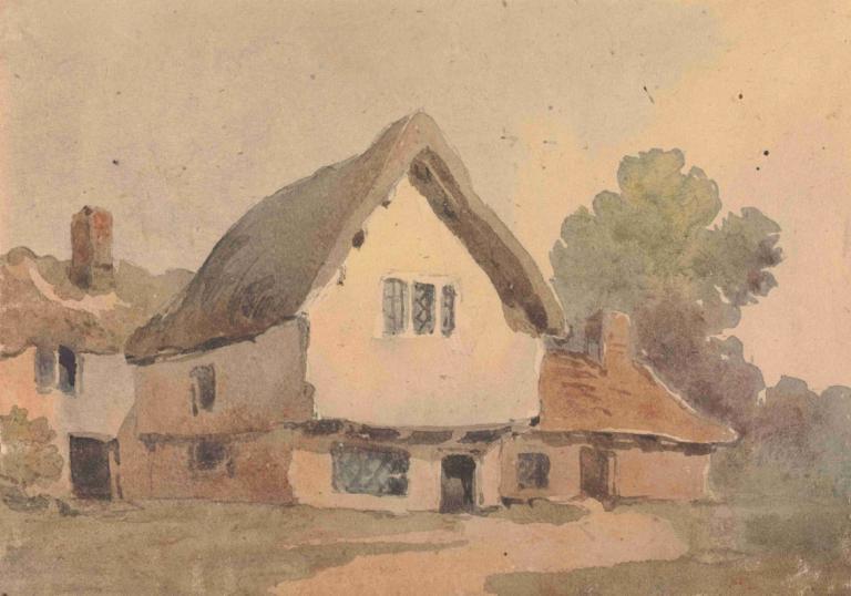 Cottage,Domek,Thomas Sully,Obraz olejny,Obraz olejny, żadnych ludzi, drzewo, na dworze, dom, budynek