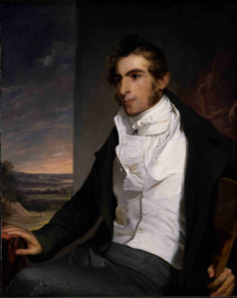 Daniel La Motte,Thomas Sully,Pittura ad olio,Pittura ad olio, 1 ragazzo, assolo, focus maschile, camicia