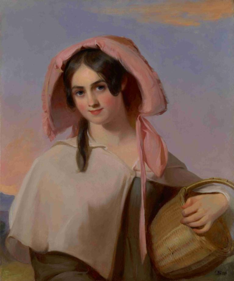 Elizabeth Cook (Mrs. Benjamin Franklin Bache) as The Country Girl,Thomas Sully,Oil Painting,Oil Painting