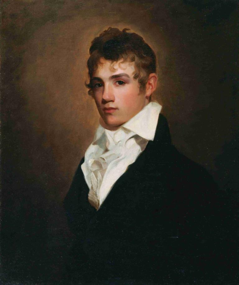 George Mifflin Dallas,조지 미플린 댈러스,Thomas Sully,토마스 설리,오일 페인팅,오일 페인팅, 독주, 1남, 남성 집중, 현실적인, 상체, 갈색 머리, 셔츠, 뷰어를보고