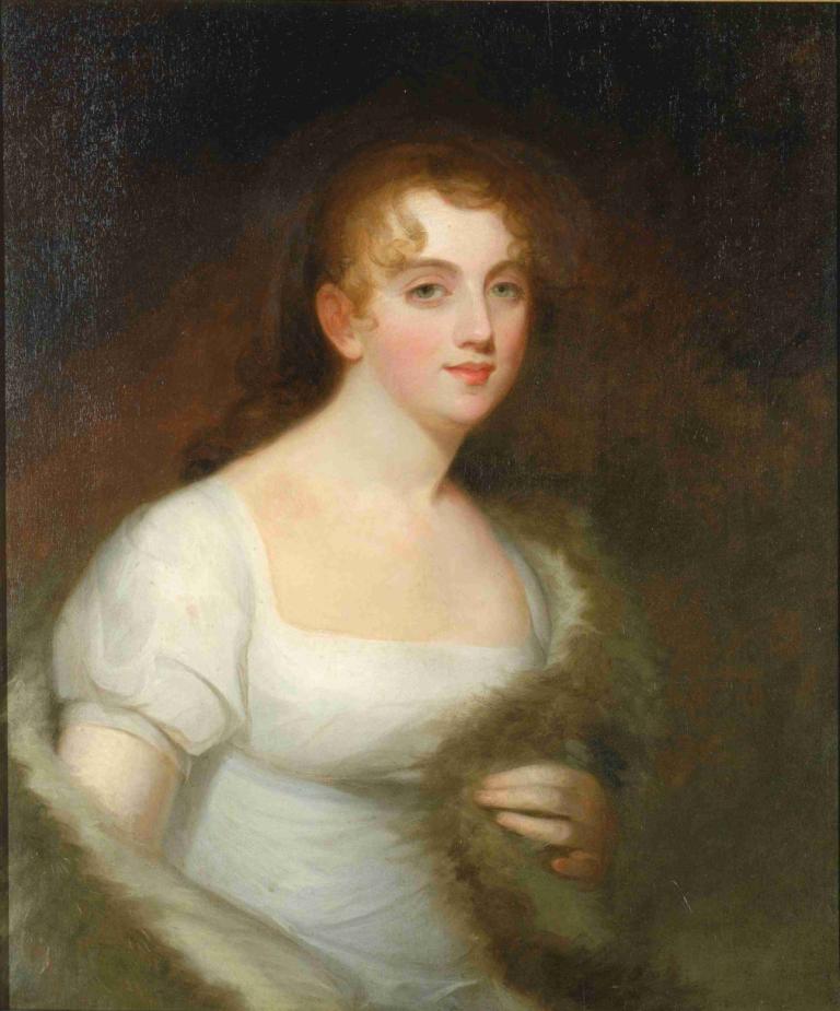 Mary Abigail Willing Coale,메리 아비게일 윌링 코일,Thomas Sully,토마스 설리,오일 페인팅,오일 페인팅, 여자 1명, 독주, 블론드 헤어, 드레스, 하얀 드레스