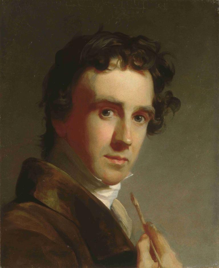 Portrait of the Artist,Portret van de kunstenaar,Thomas Sully,Olieverf,Olieverf, solo, 1 jongen, realistisch