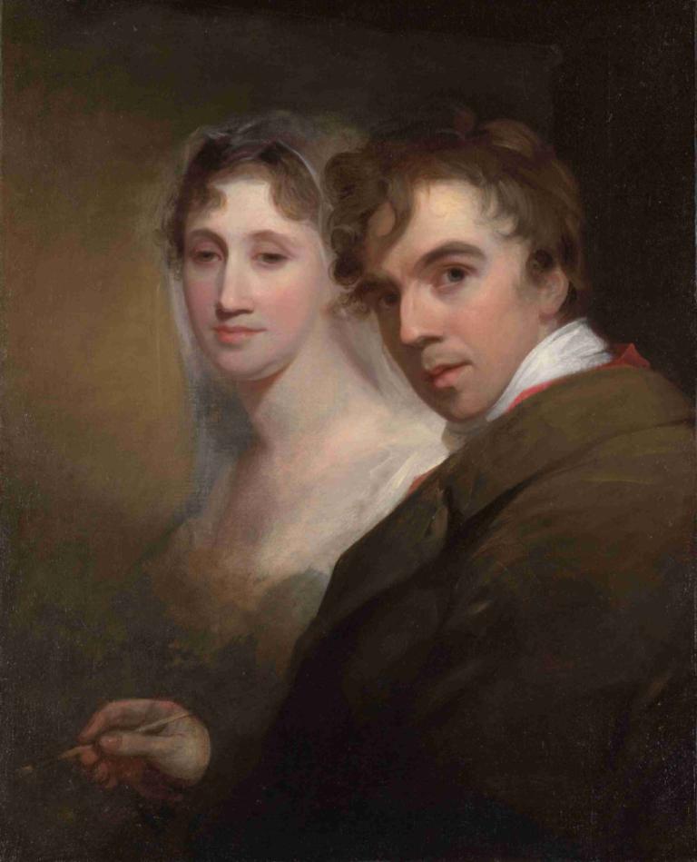 Self-Portrait of the Artist Painting His Wife (Sarah Annis Sully)