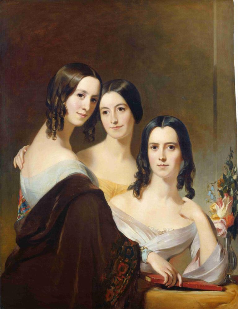 The Coleman Sisters,Systrarna Coleman,Thomas Sully,Oljemålning,Oljemålning, konstparodi, flera tjejer