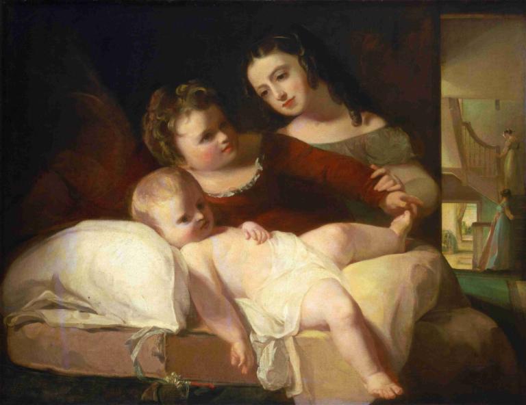 The David Children,De kinderen van David,Thomas Sully,Olieverf,Olieverf, parodie op beeldende kunst