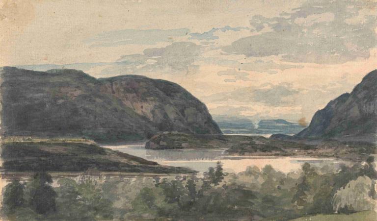 The Hudson From Phillips,De Hudson van Phillips,Thomas Sully,Olieverf,Olieverf, landschap, buitenshuis