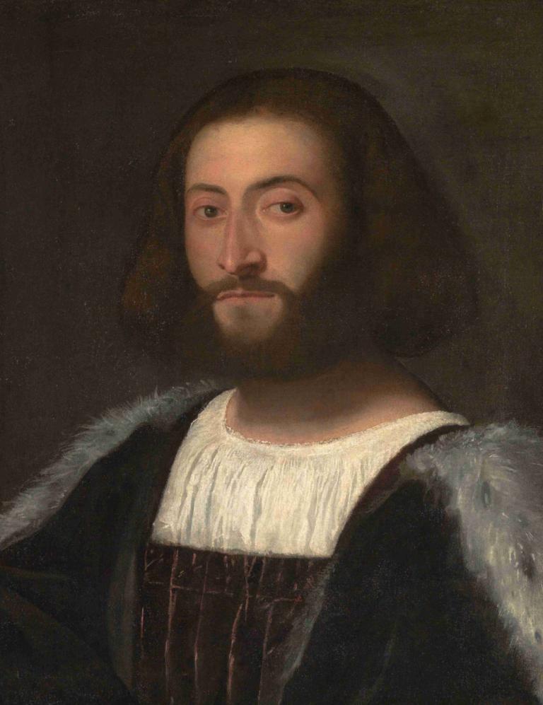 Portrait of a Man,ภาพวาดของชายคนหนึ่ง,Titian,ติ่มซํา,จิตรกรรมสีน้ำมัน,จิตรกรรมสีน้ำมัน, เดี่ยว, ผมใบหน้า