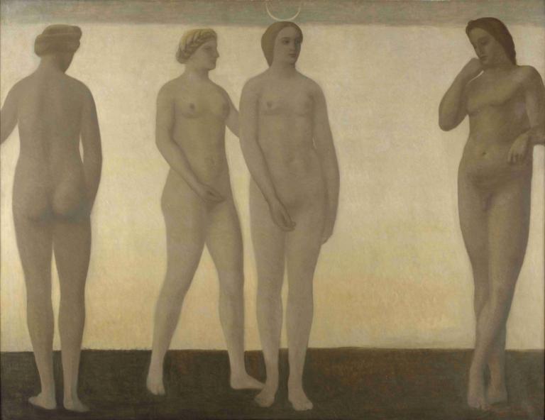 Artemis,Vilhelm Hammershøi,Illustration,Illustration, fine art parody, nude, nipples, covering, ass