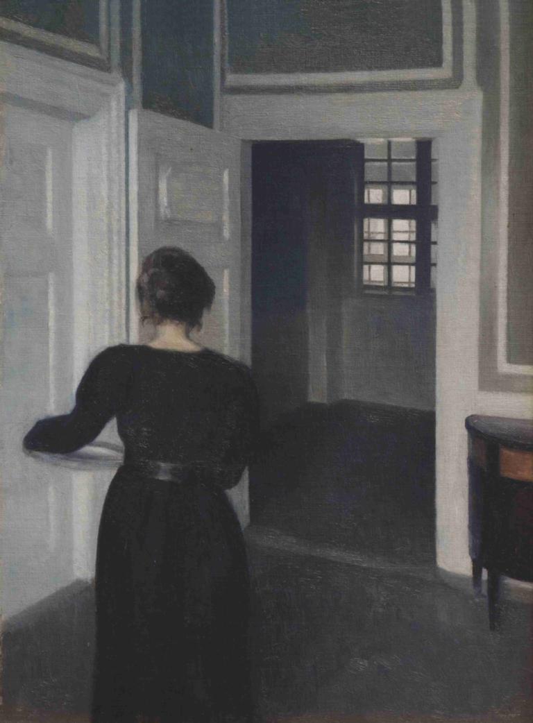 Ida In An Interior,ไอด้า ภายในบ้าน,Vilhelm Hammershøi,เวลไฮม์ แฮมเมอร์ช?,ภาพประกอบ,ภาพประกอบ, เดี่ยว