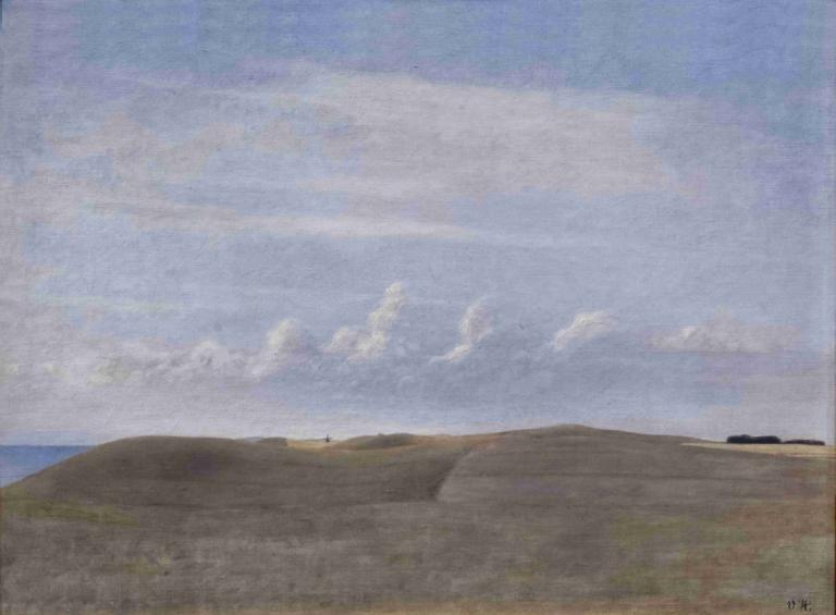 Landscape,Landschaft,Vilhelm Hammershøi,Abbildung,Abbildung, Himmel, Wolke, draußen, Landschaft