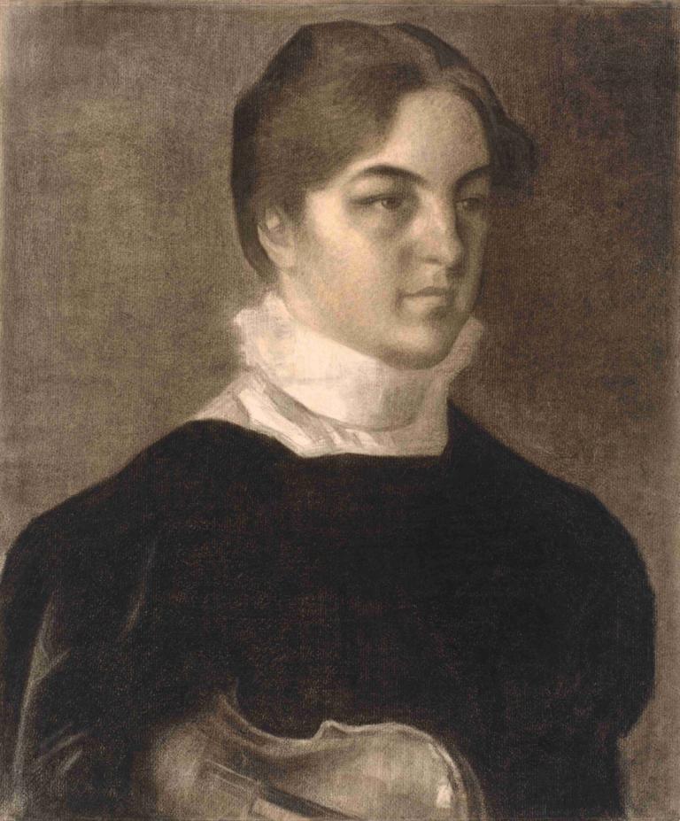 Portrait of Karen Bramsen,Porträt von Karen Bramsen,Vilhelm Hammershøi,Ölgemälde,Ölgemälde, 1Junge, Solo