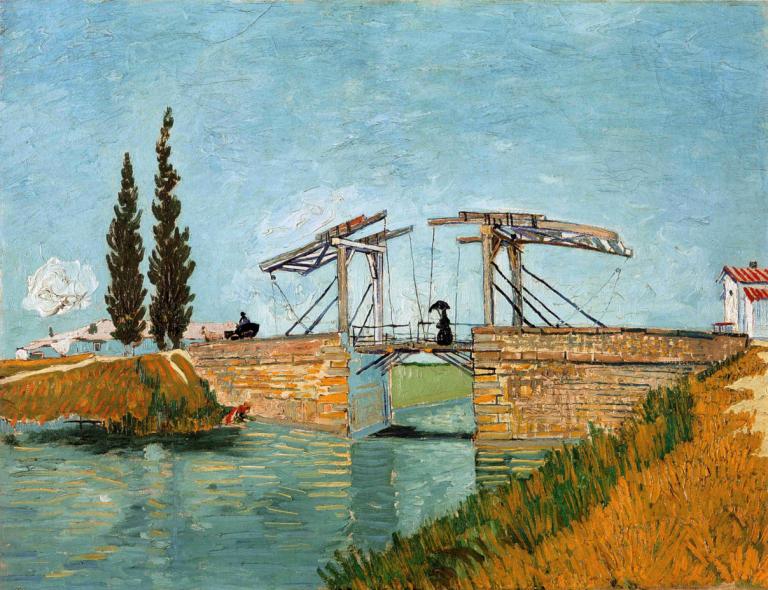 Langlois Bridge at Arles,Jembatan Langlois di Arles,Vincent van Gogh,Lukisan cat minyak,Lukisan cat minyak