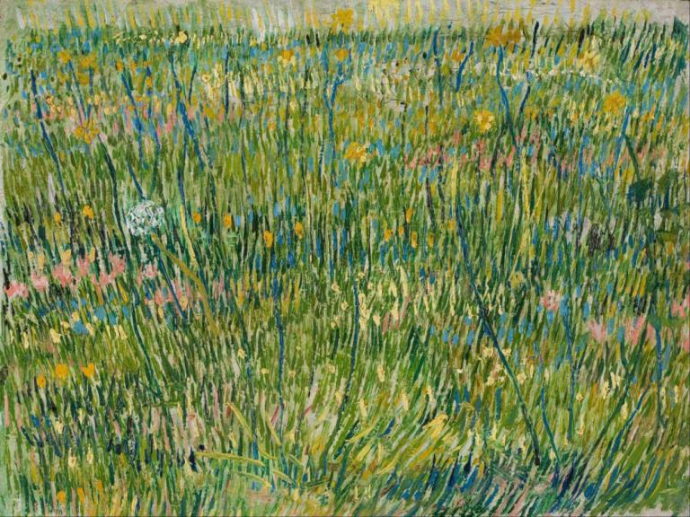 Patch of grass,一片草地,Vincent van Gogh,文森特-凡高,油画,油画, 没有人类, 花, 草, 户外, 场地, 传统媒体, 风景