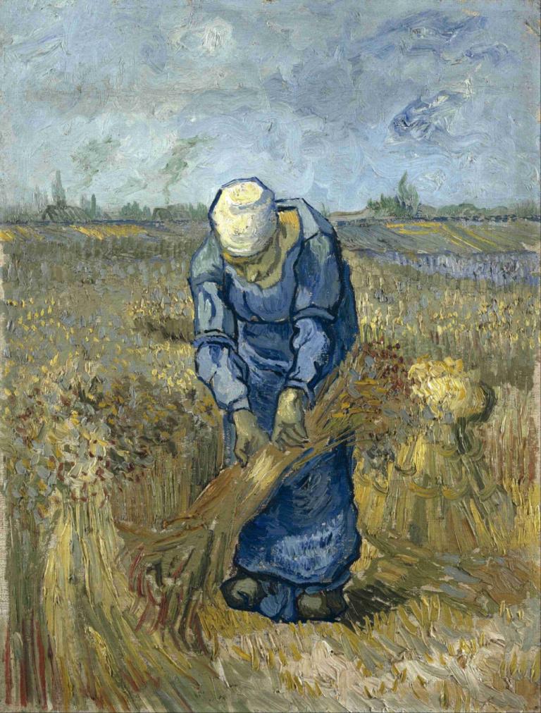 Peasant Woman Binding Sheaves [After Millet],단을 묶는 농부 여자 [기장 이후],Vincent van Gogh,빈센트 반 고흐,오일 페인팅,오일 페인팅, 독주