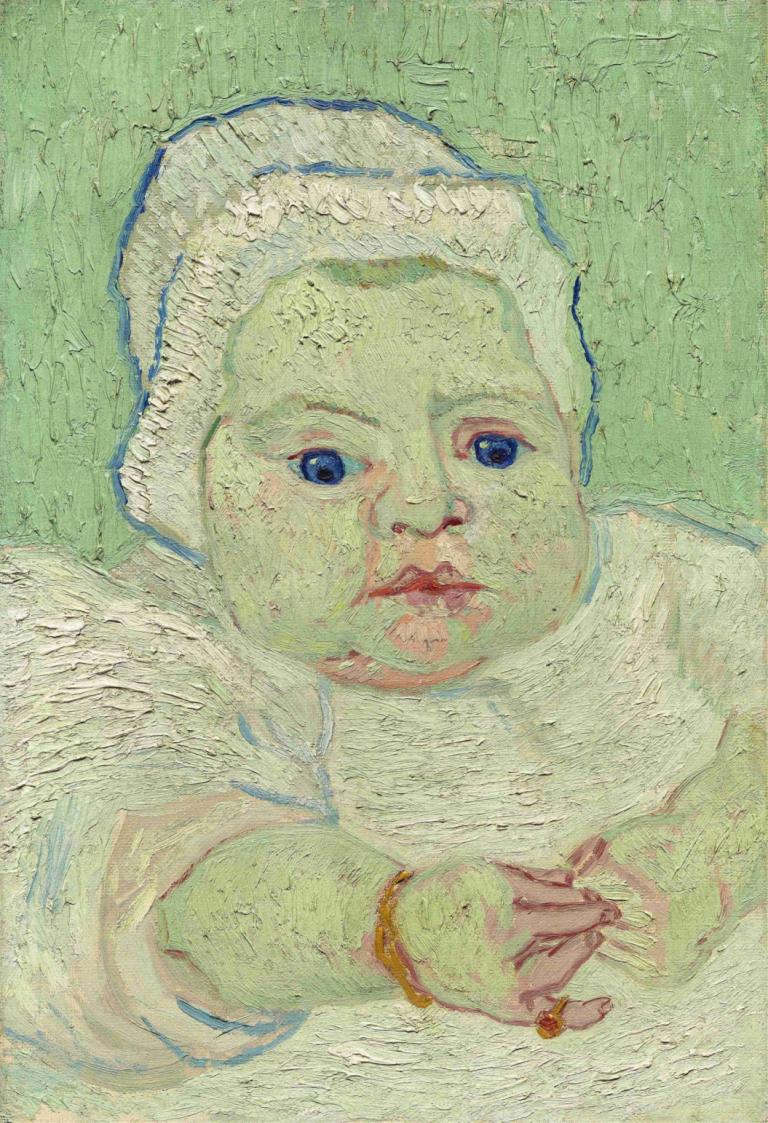 Roulin's Baby,Copilul lui Roulin,Vincent van Gogh,Pictura in ulei,Pictura in ulei, solo, ochi albaștrii