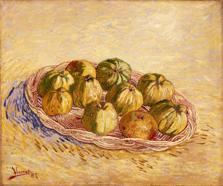 Still Life, Basket of Apples,Kotična narava, košara z jabolki,Vincent van Gogh,Oljna slika,Oljna slika